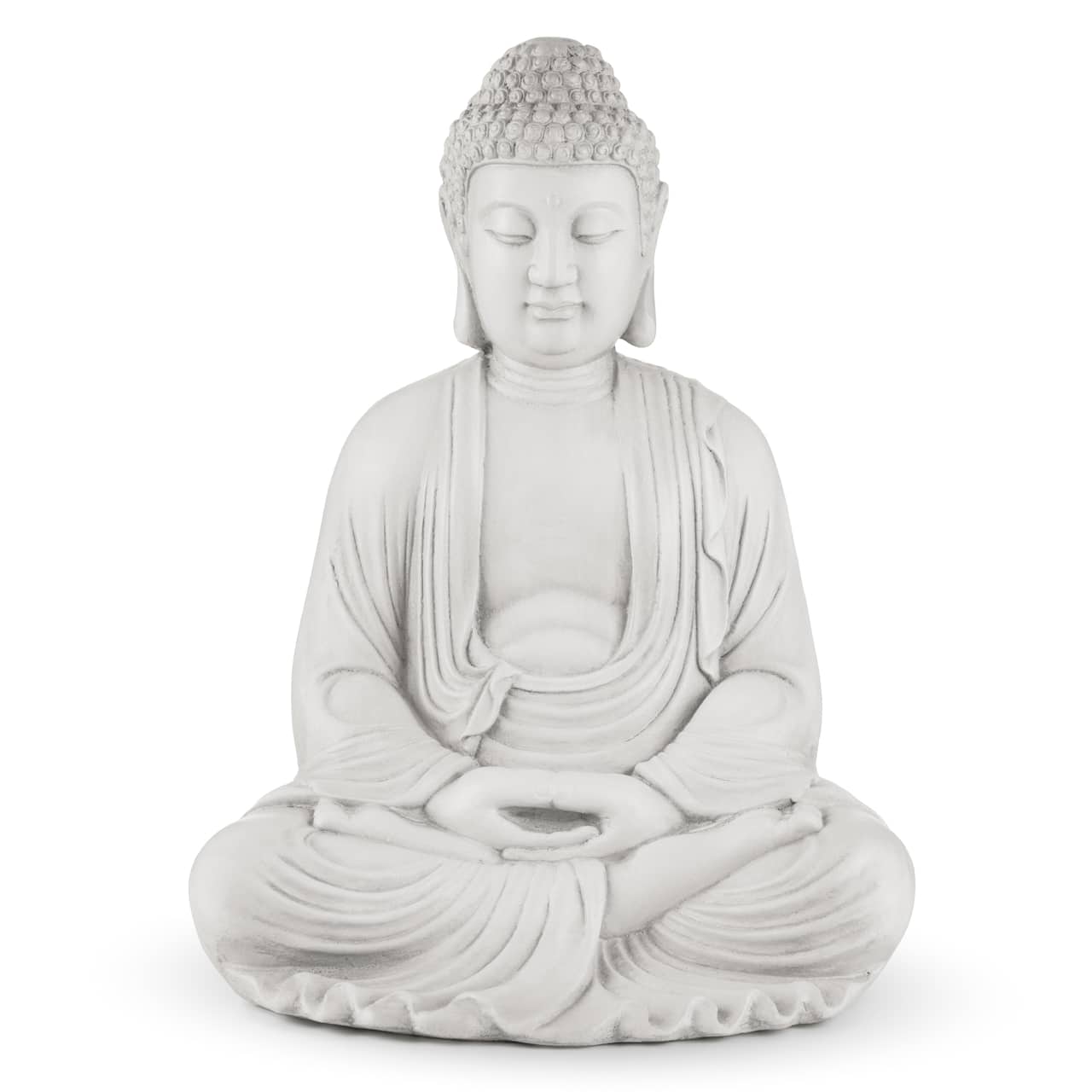 Glitzhome® 22.75" White MGO Meditating Buddha Statue